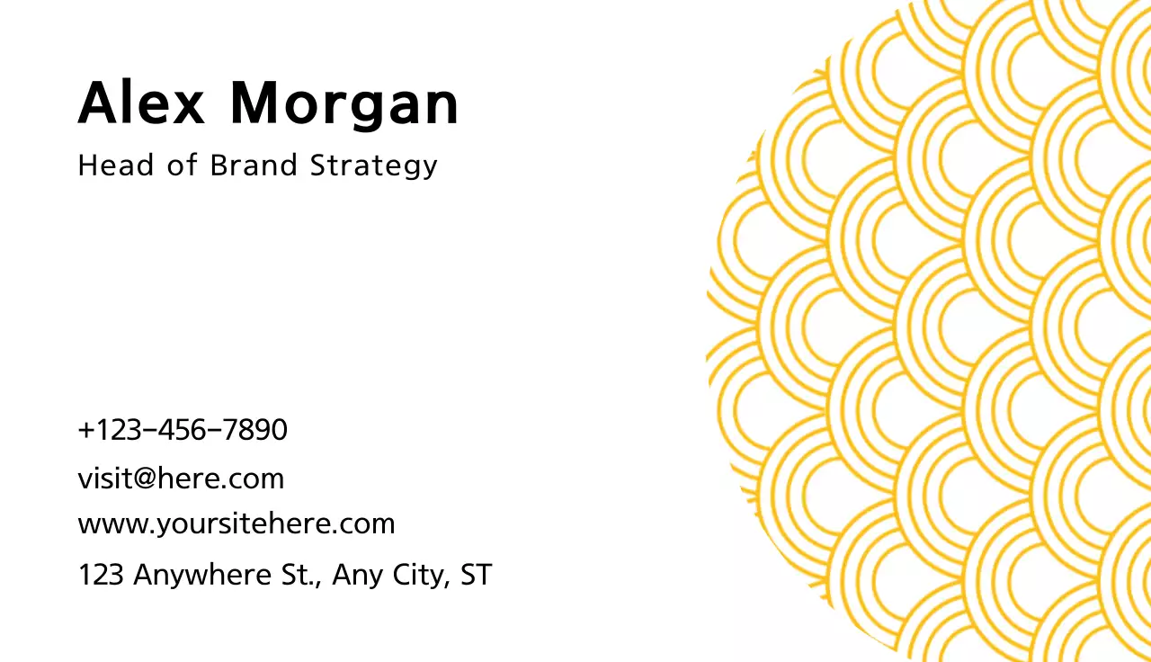 Yellow Simple Business Card