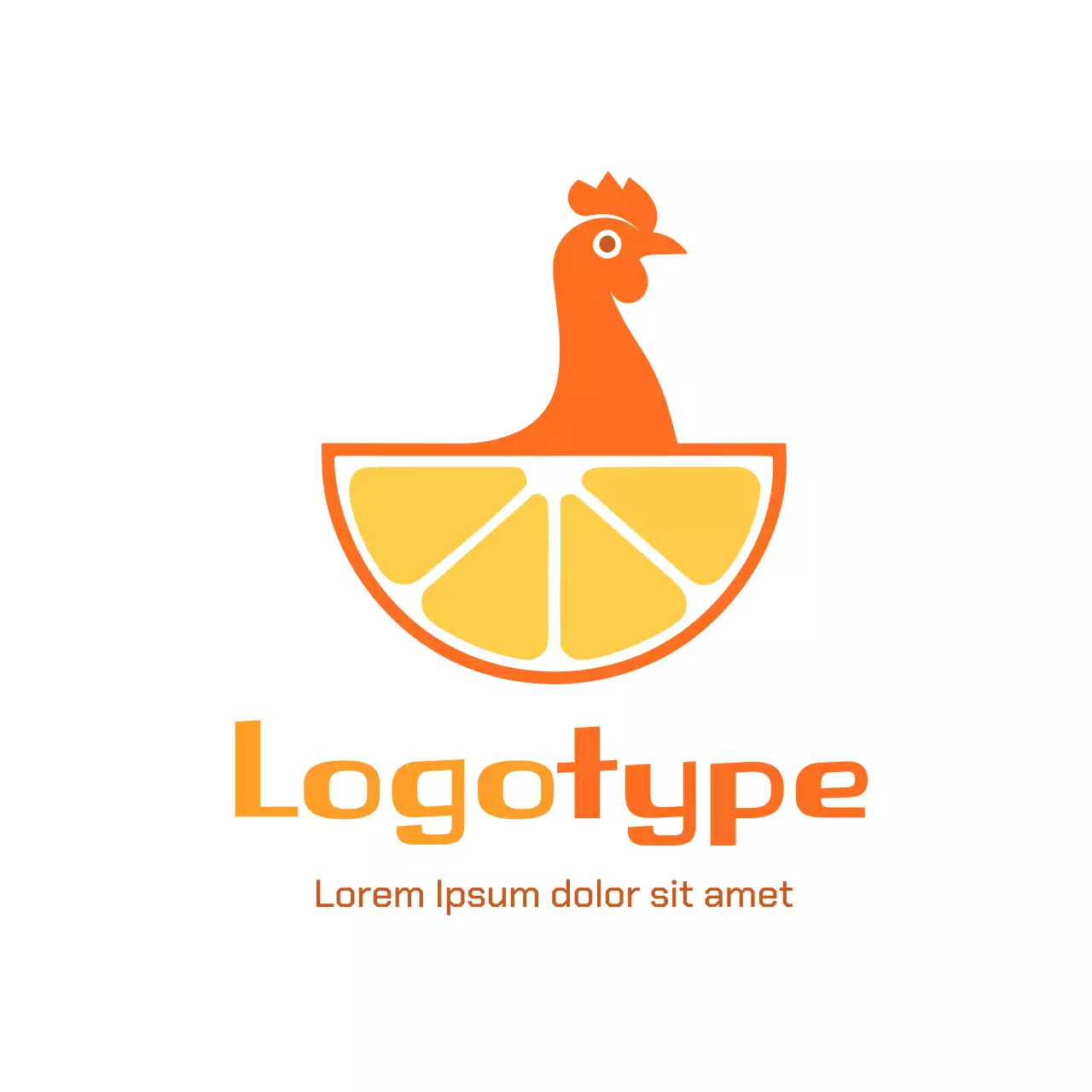 Orange Minimal Design Logo