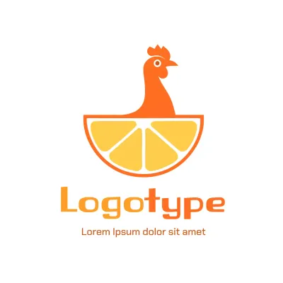 Orange Minimal Design Logo