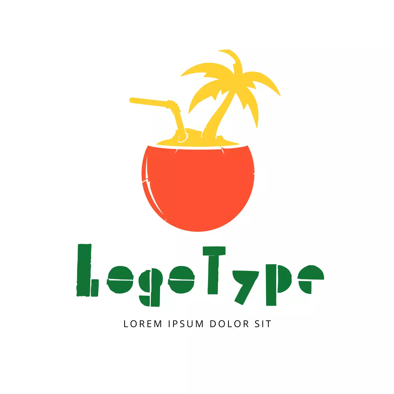 Red Trendy Drink Logo