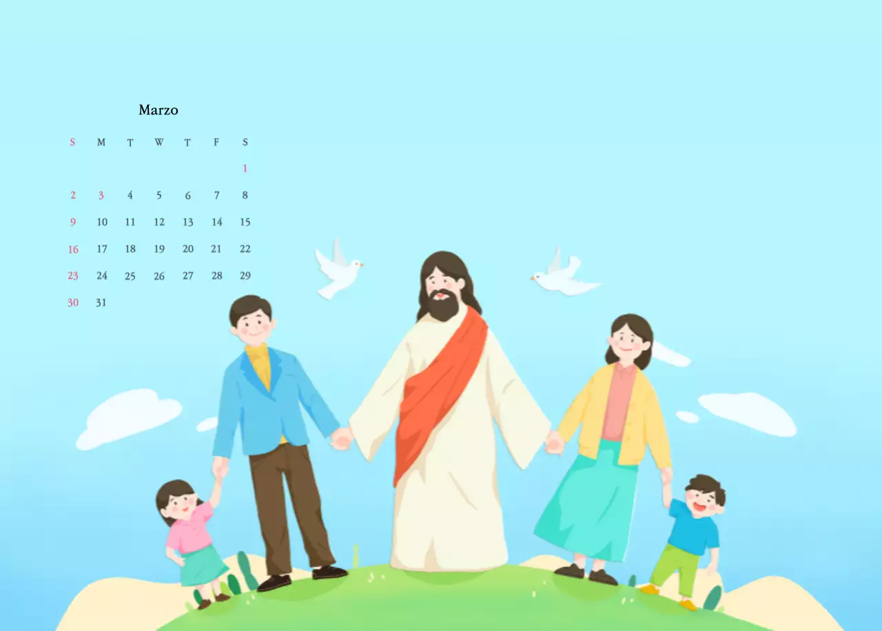 Colores cálidosIglesias con simpáticas ilustraciones