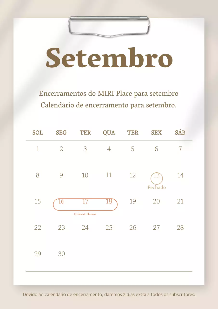 Guia de férias Bege Simples
