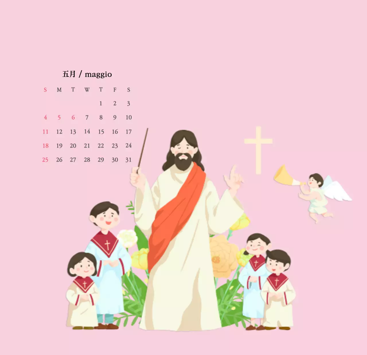 Colori caldiChiese con simpatiche illustrazioni