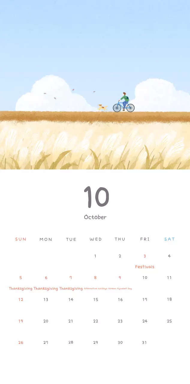 Cute calendars with cozy illustrations