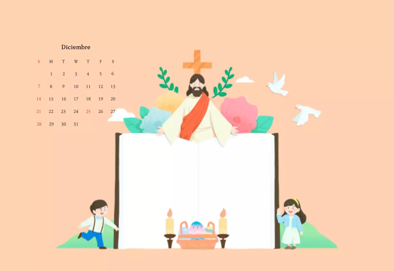 Colores cálidosIglesias con simpáticas ilustraciones