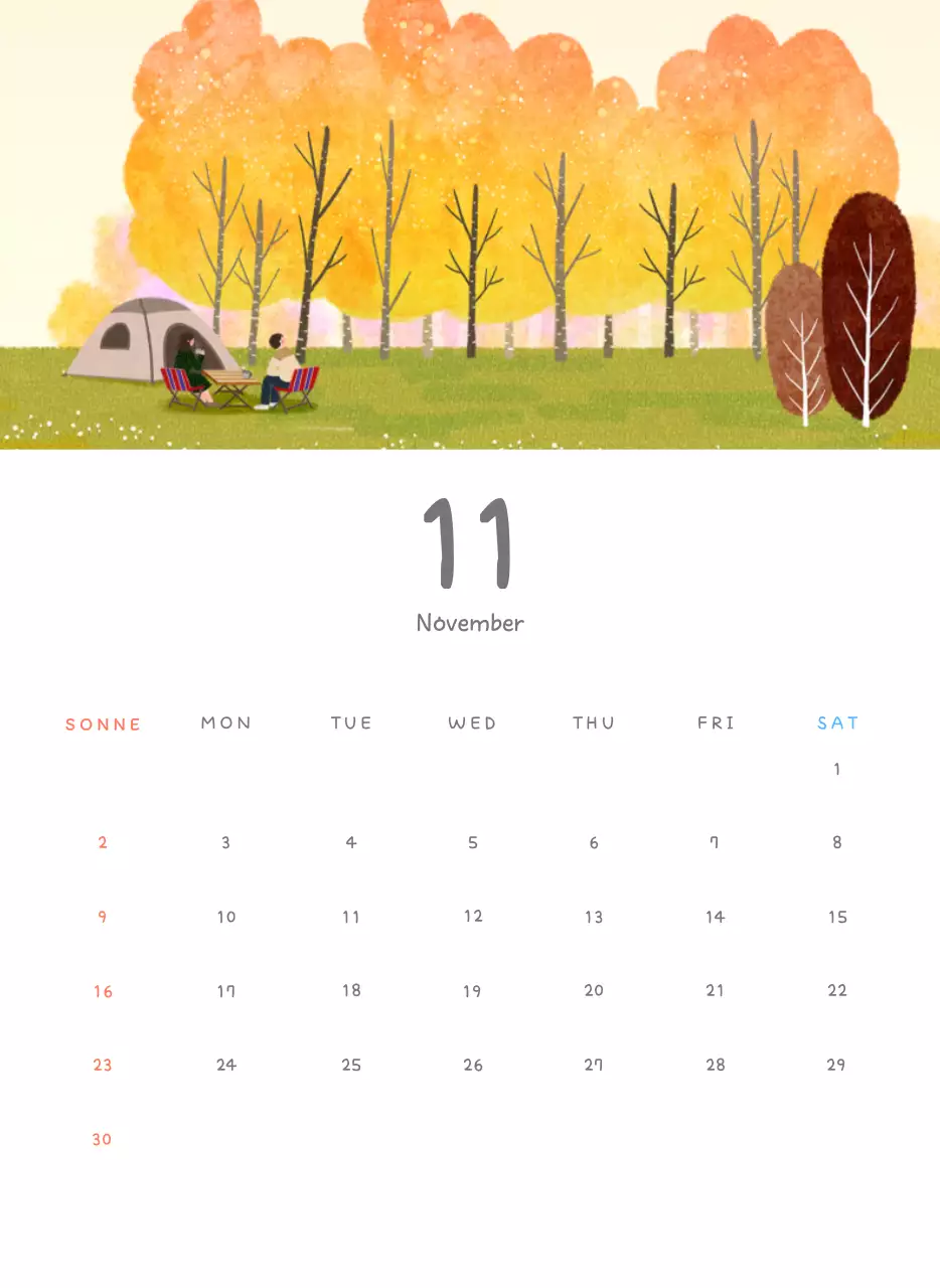 Niedliche Kalender mit knuffigen Illustrationen