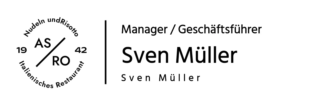 Namensschild für ein italienisches Restaurant mit modernem Touch