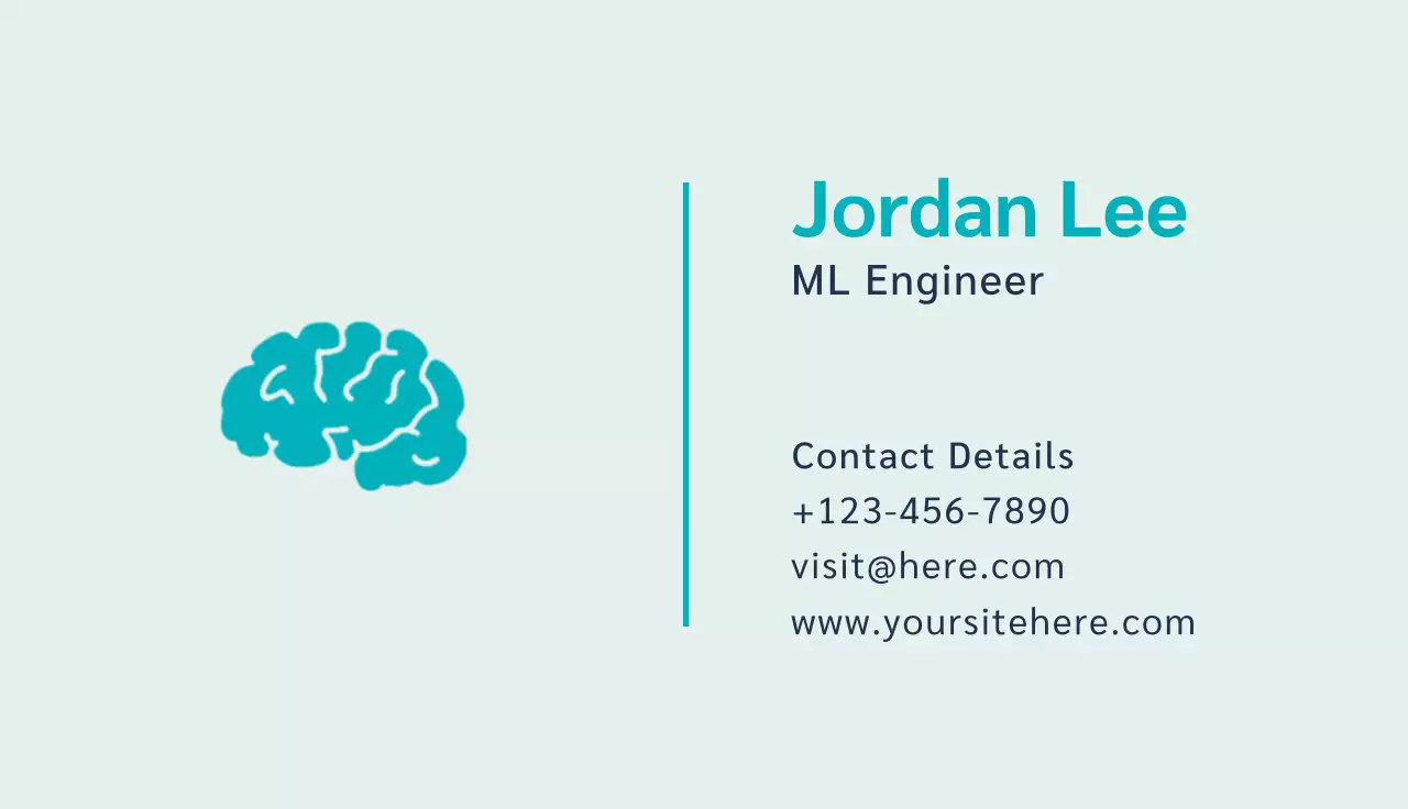 Teal Minimal Business Card