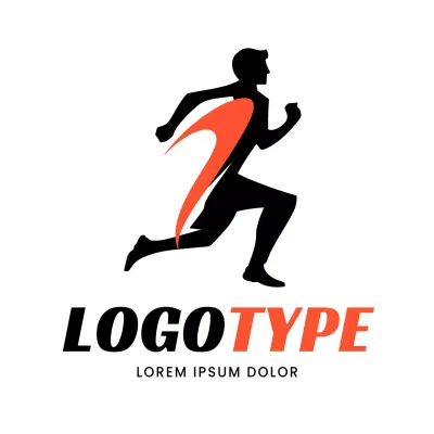 Orange Minimal Running Logo