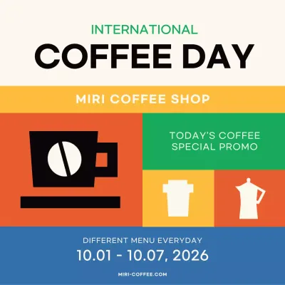 Orange Retro Coffee Promotion Social Media Post