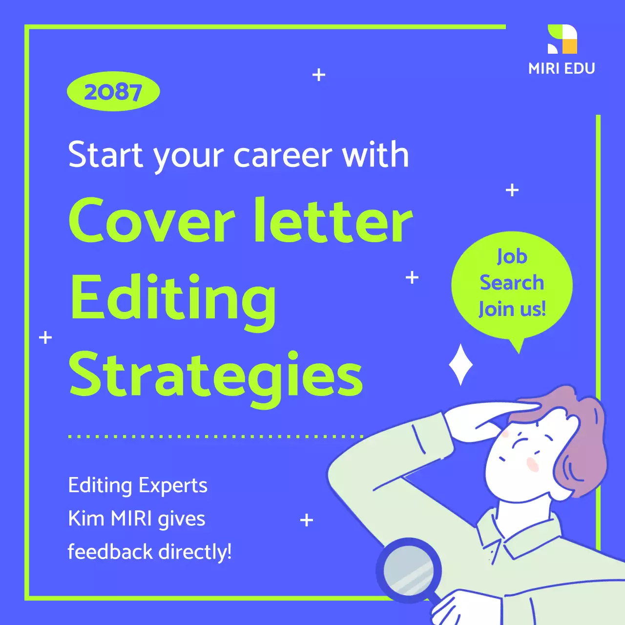 Blue Modern Cover Letter Course Instagram Carousel