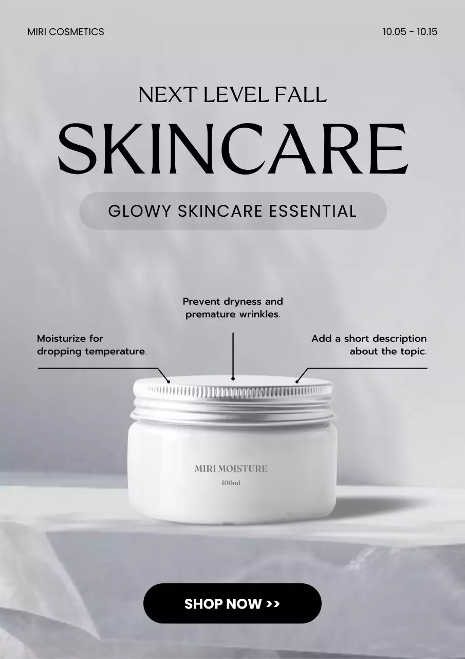White Modern Skincare Promotion Poster