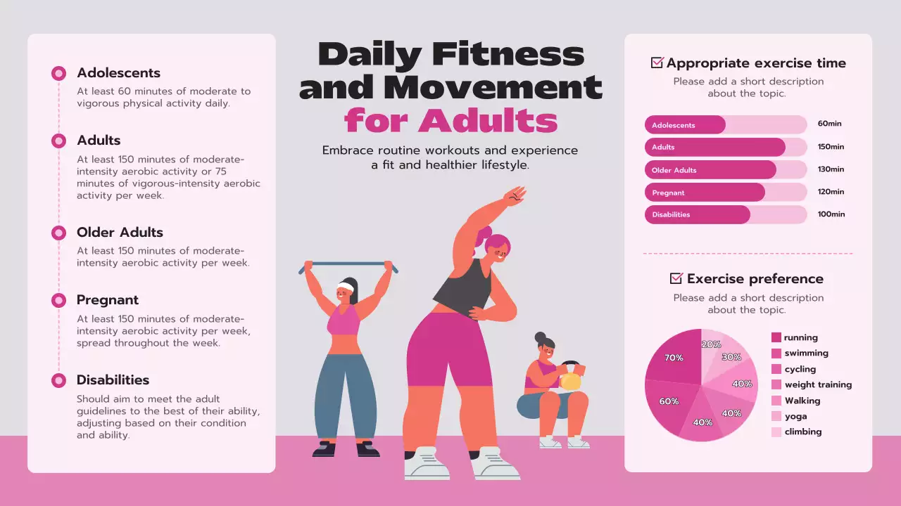 Pink Modern Fitness Guide Infographic