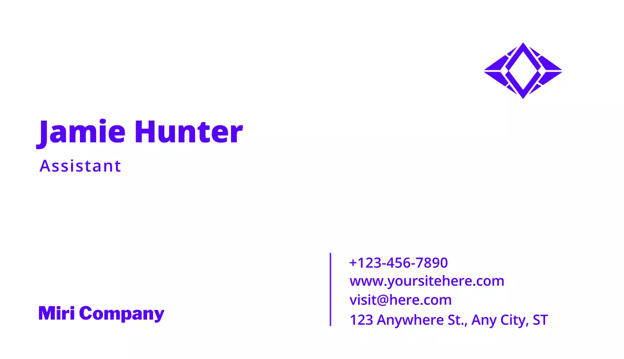 Purple Minimal Business Card