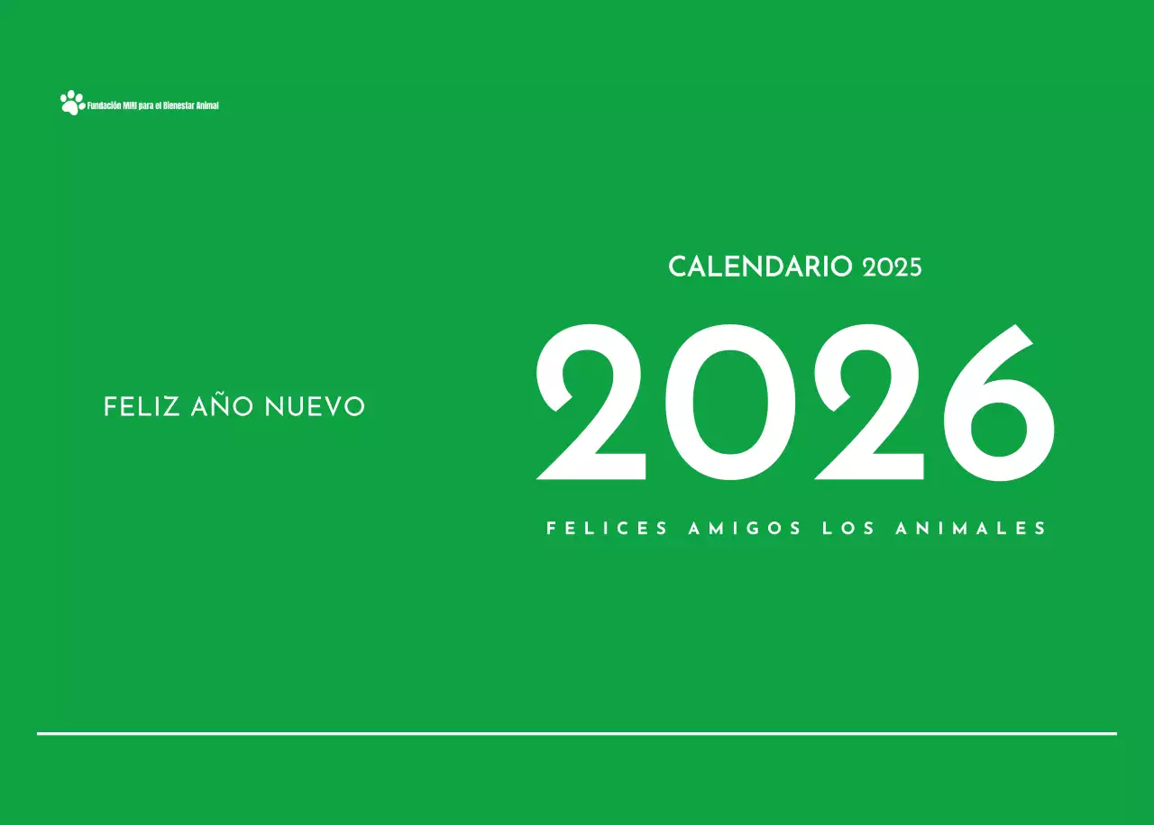 Un calendario con una foto de un cachorro y un bonito mensaje en color verde