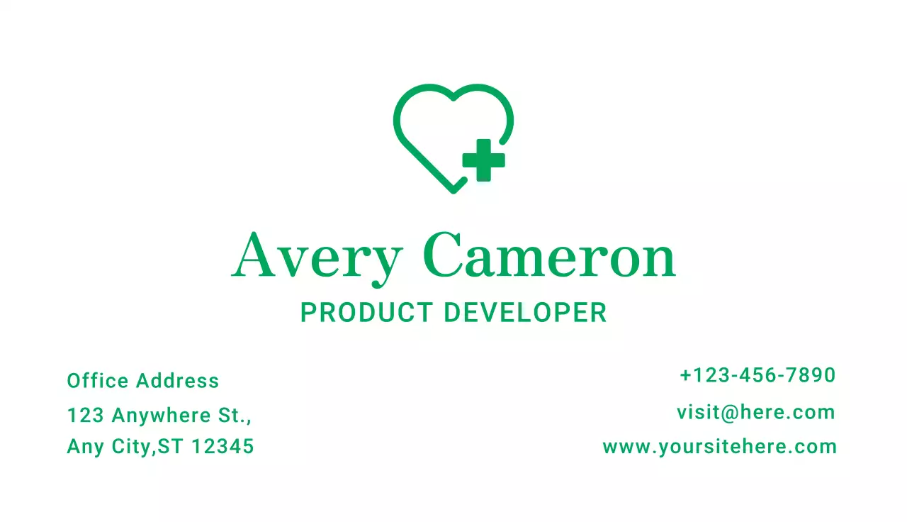 Green Simple Health Business Card