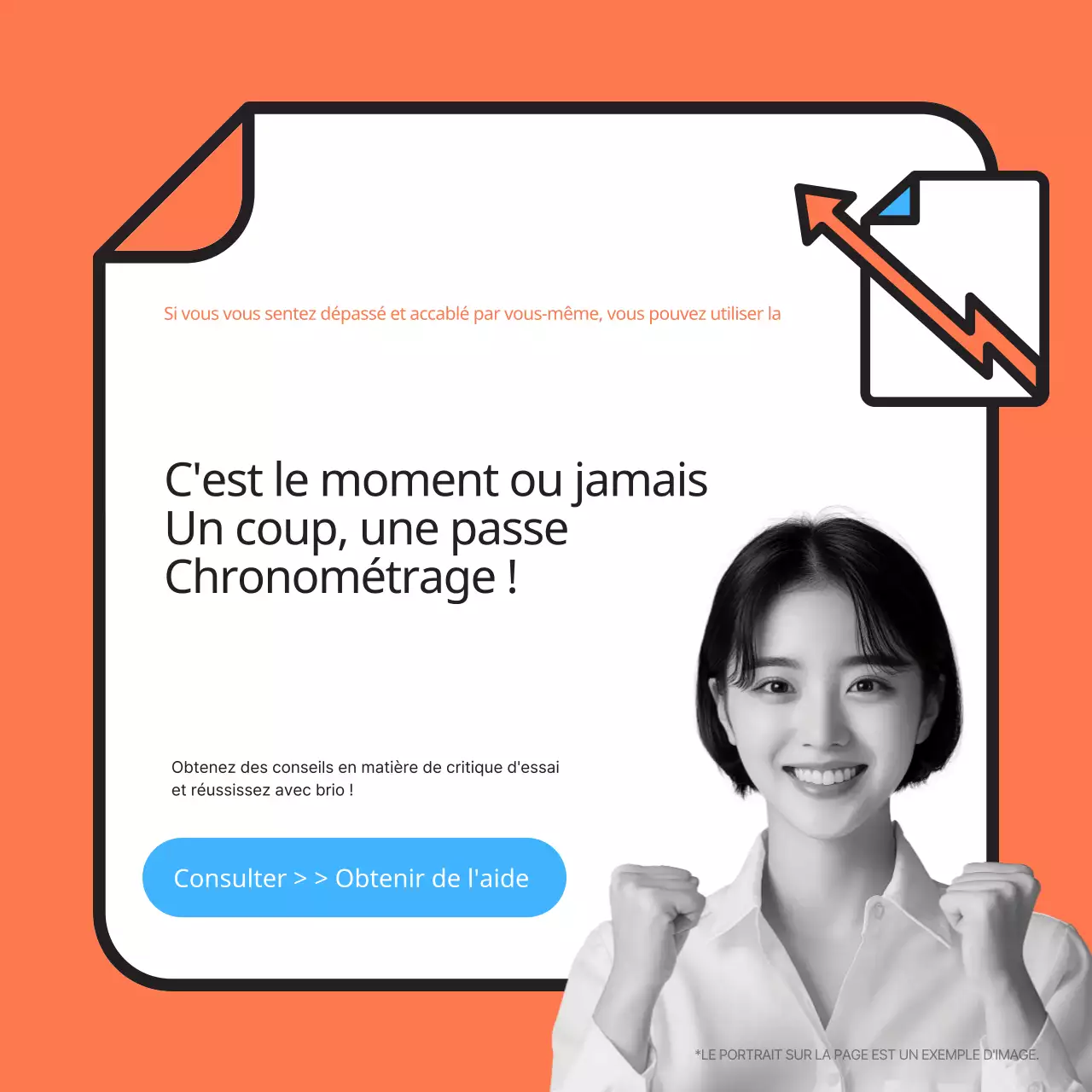 Promouvoir une simple séance de tutorat en orange et bleu clair