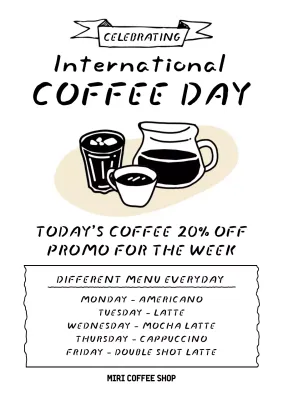 Black Simple Coffee Promotion Poster