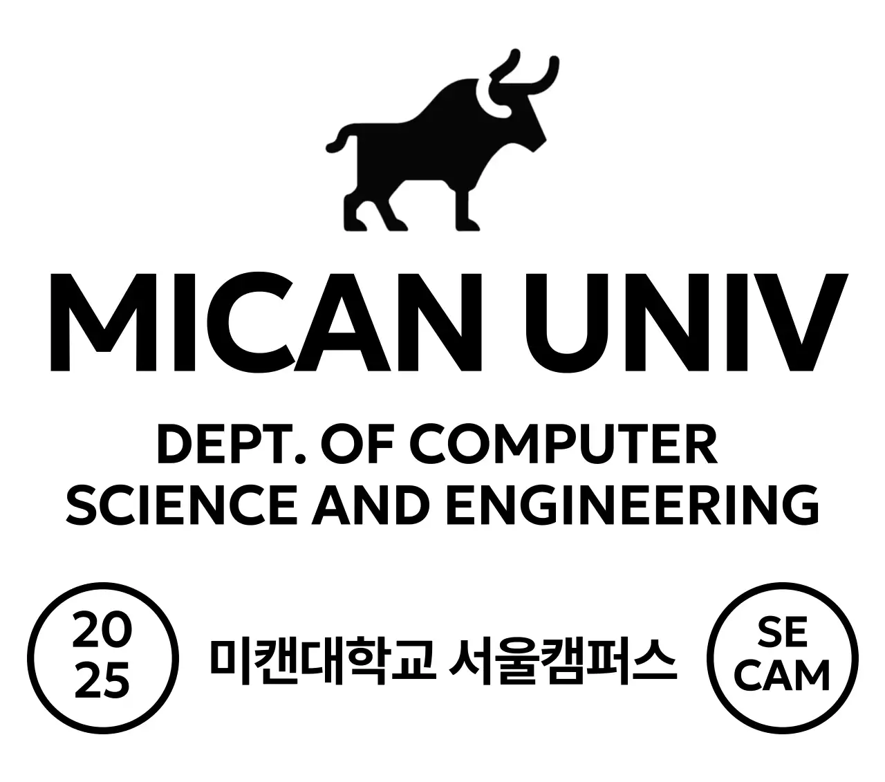 흑백 기본 대학 로고