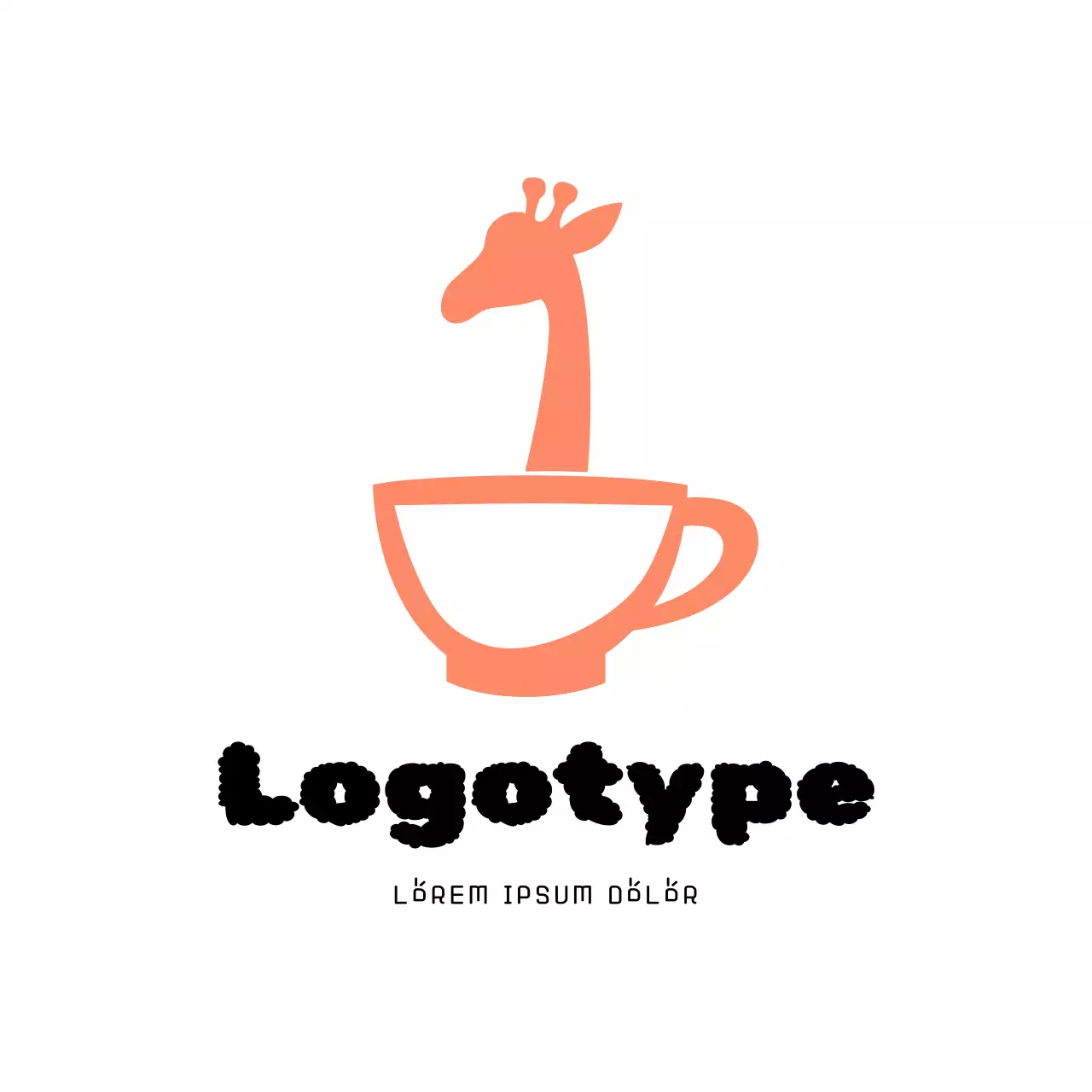 Coral Minimal Coffee Logo