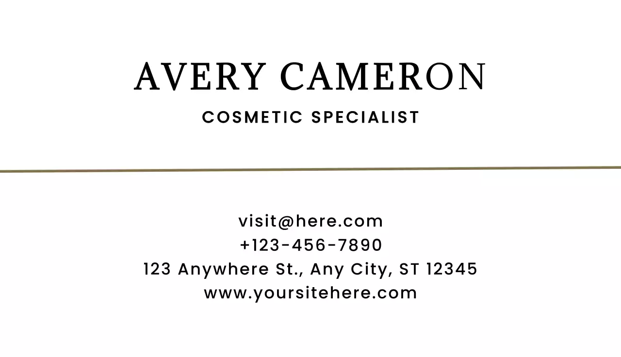 White Professional Cosmetic Business Card