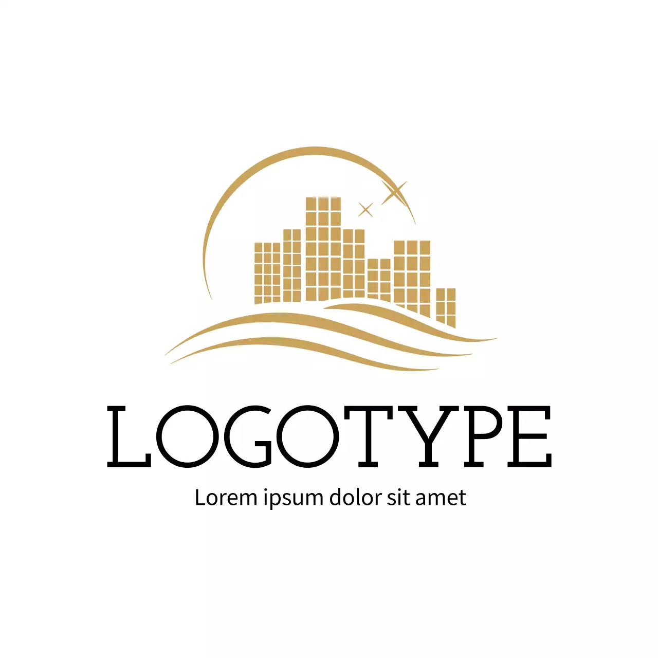 Gold Modern Design Logo