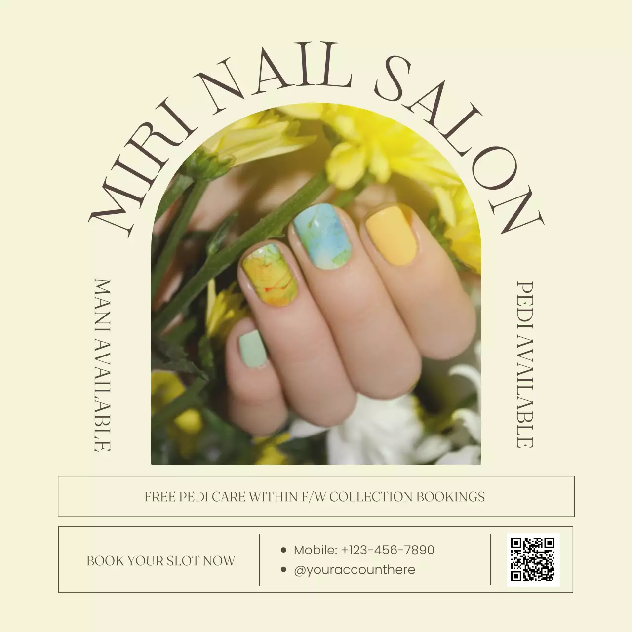 Yellow Elegant Nail Promotion Social Media Post