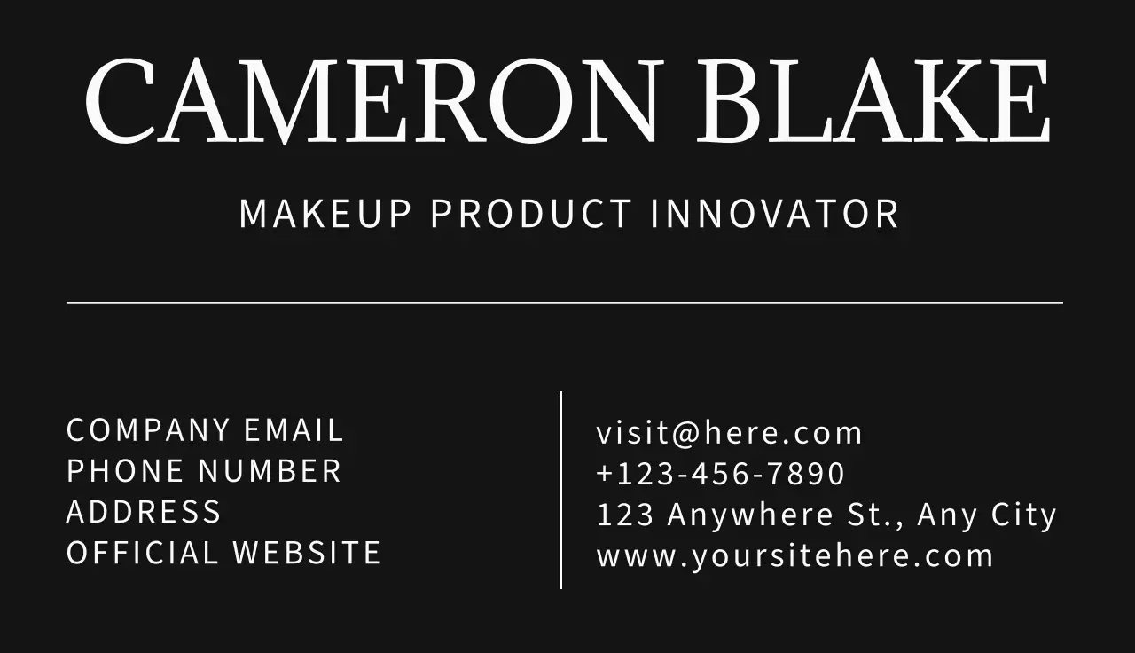 Black Minimal Business Card