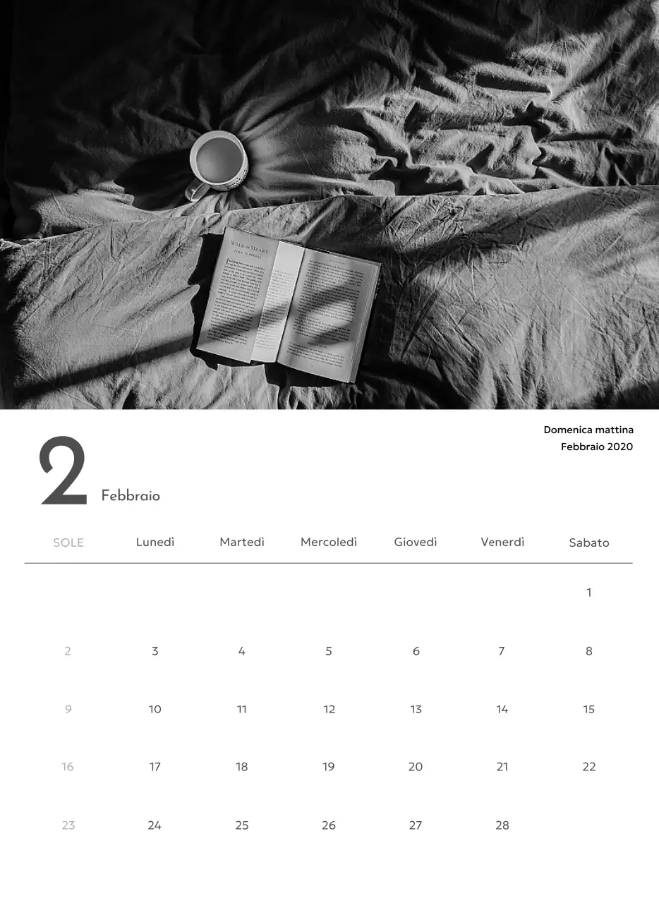 Un calendario fotografico dall'atmosfera pulita e urbana