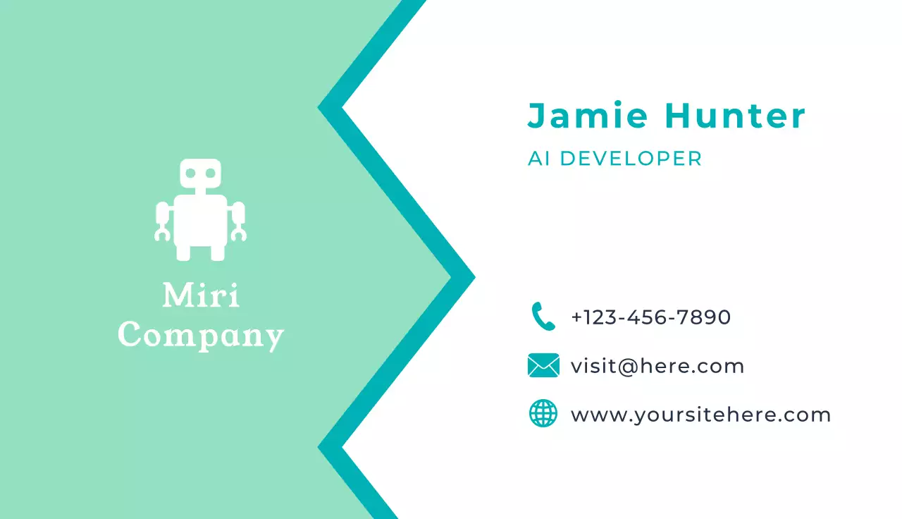 Mint Minimal Business Card
