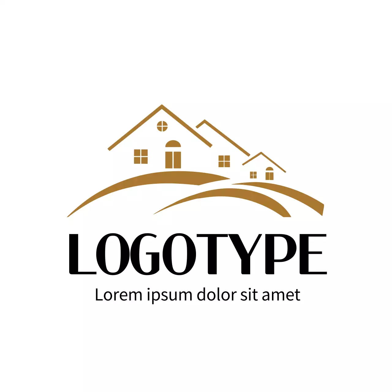 Gold Simple Real Estate Logo