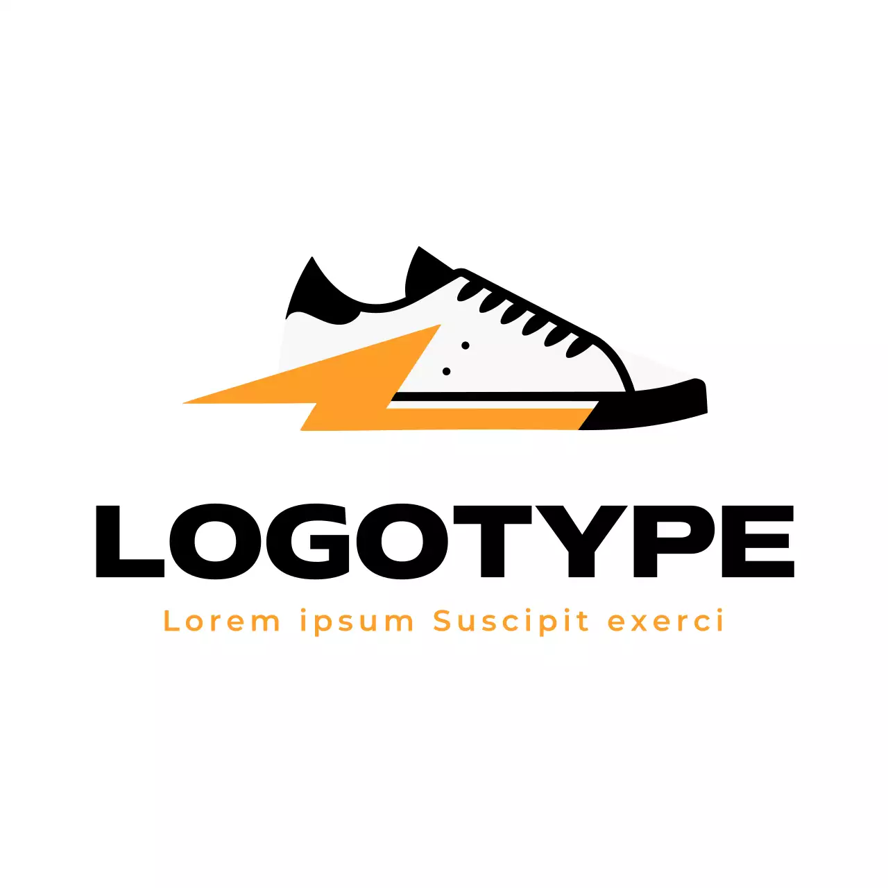 Orange Modern Sneaker Logo