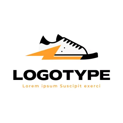 Orange Modern Sneaker Logo