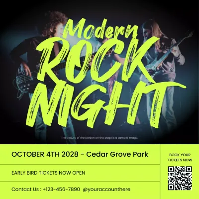 Neon Trendy Rock Event Promotion Social Media Post