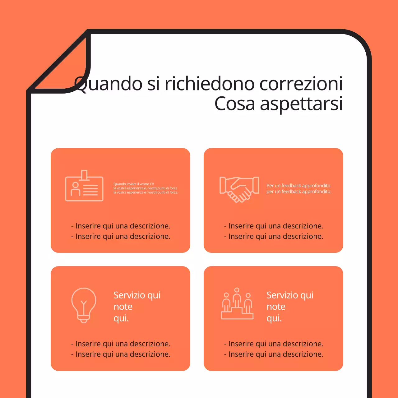 Promuovere una semplice sessione di tutoraggio in arancione e azzurro