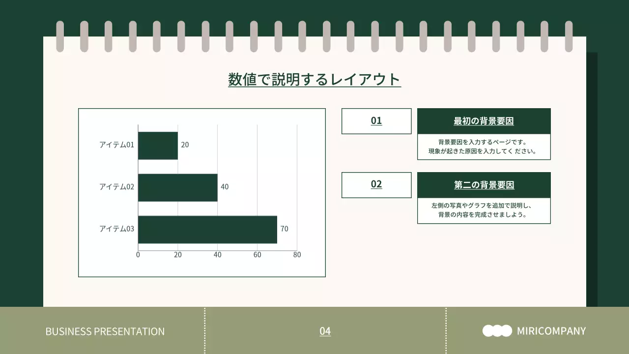 緑 シンプル ビジネス プレゼンテーション