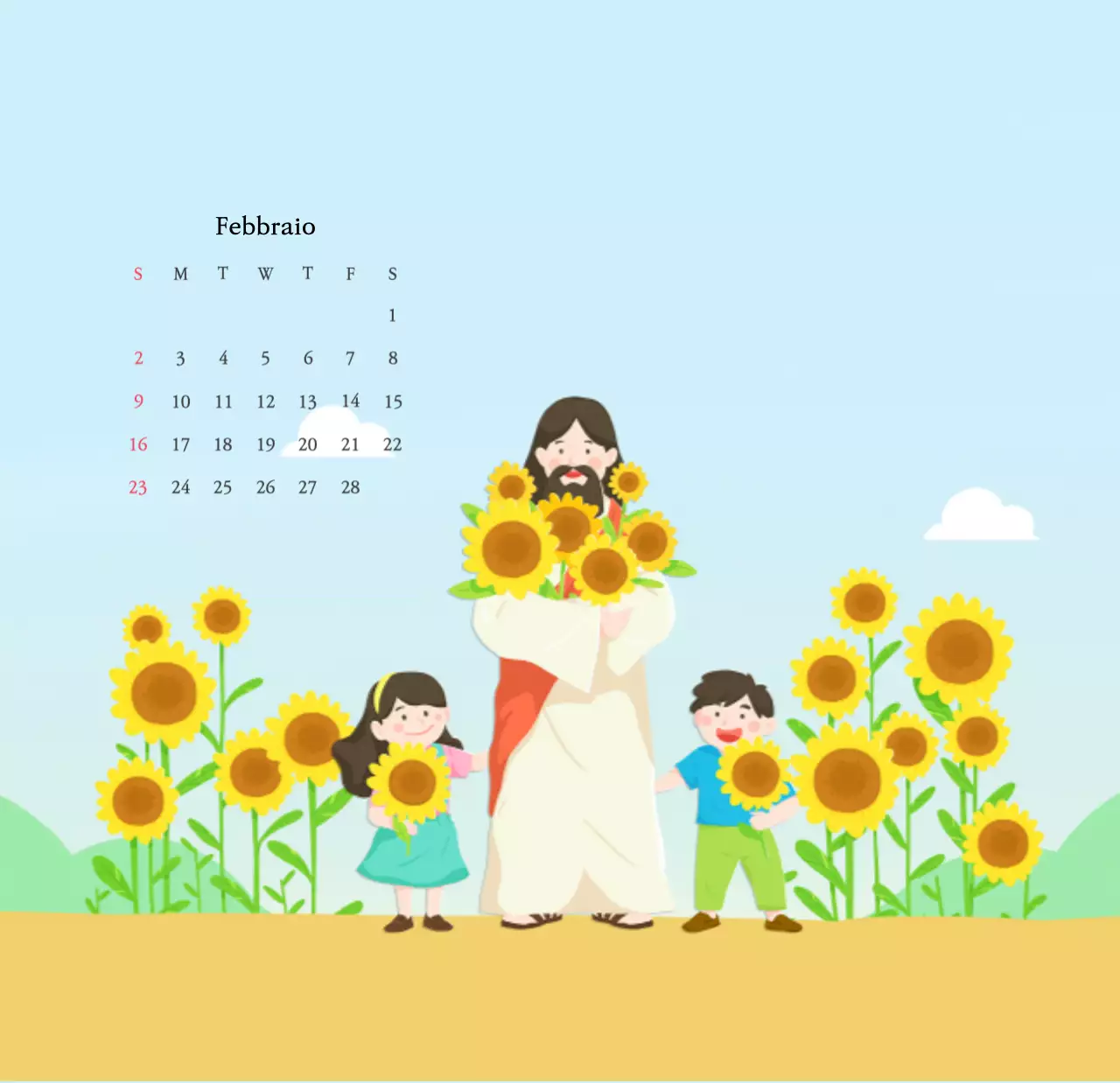 Colori caldiChiese con simpatiche illustrazioni