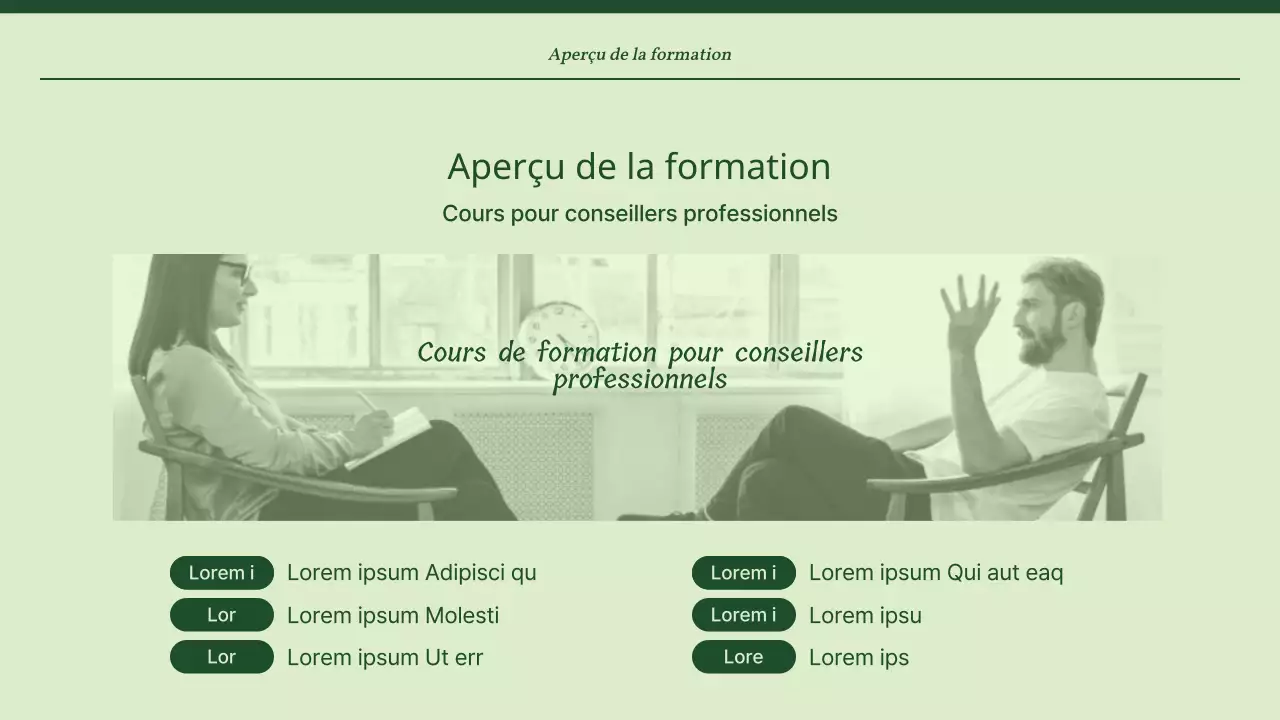 Des supports de formation simples, verts et mentholés pour les conseillers