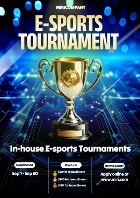 Blue Modern E-Sports Promotion Poster