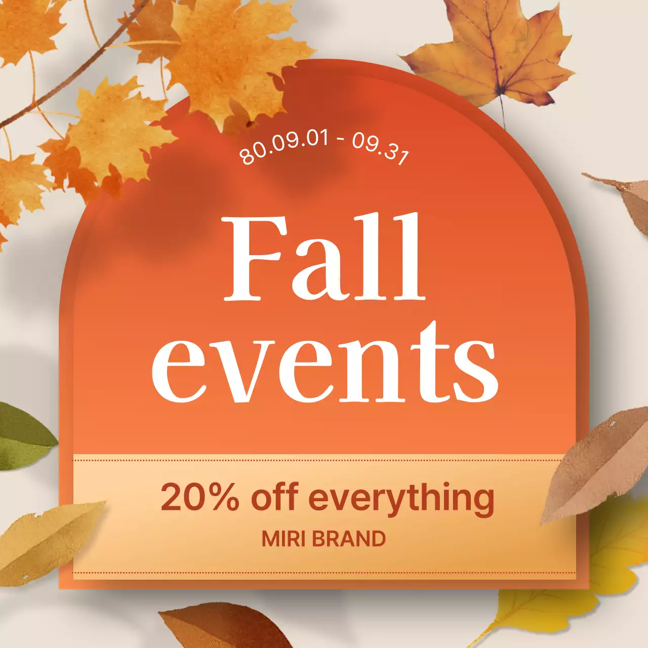 オレンジ シンプル セール ポスター Instagram カルーセル