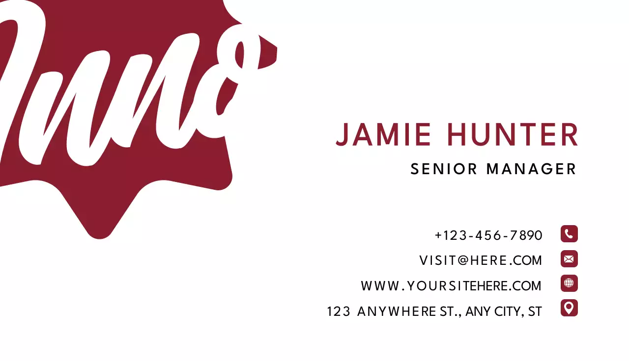Maroon Minimal Business Card