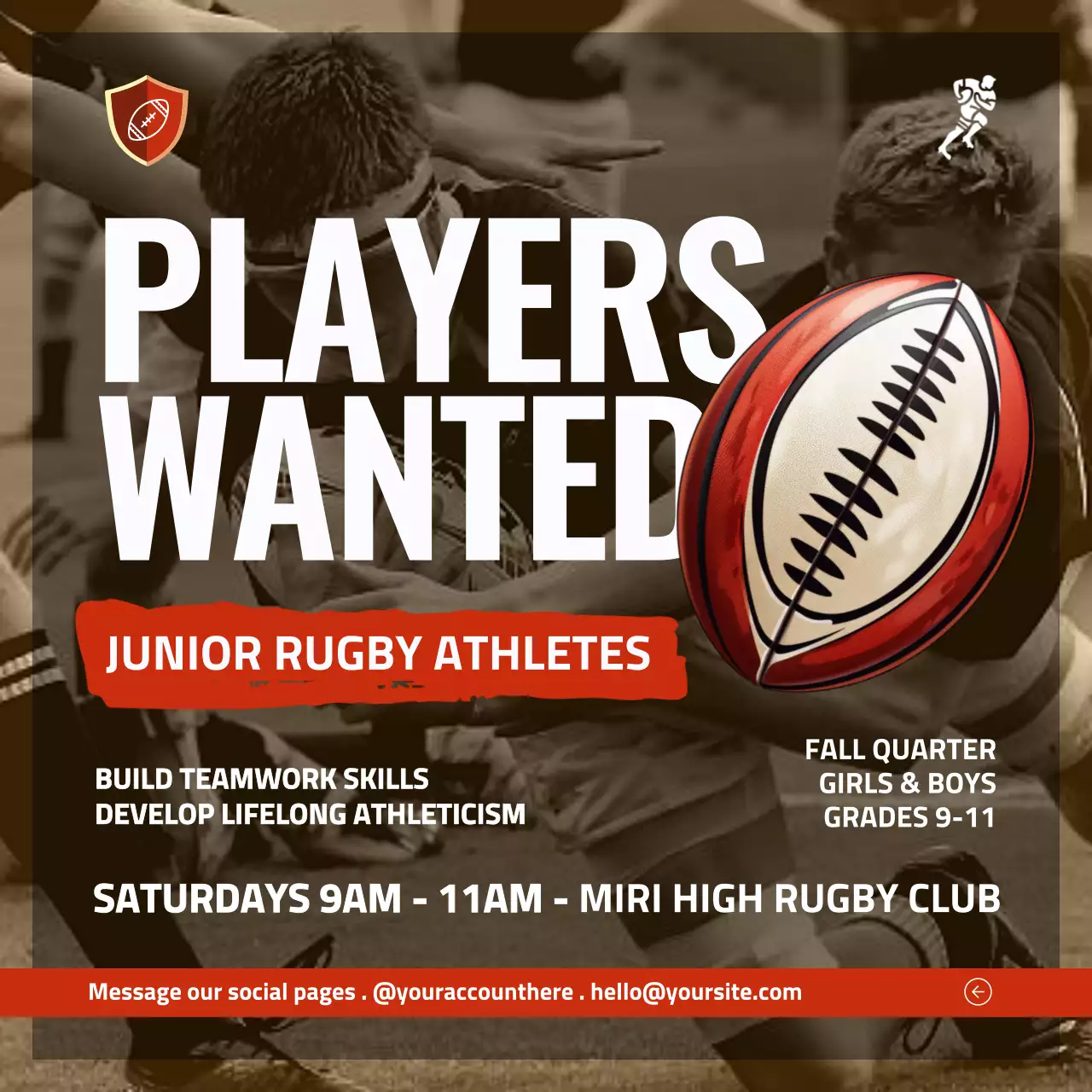 Red Bold Rugby Recruitment Social Media Post