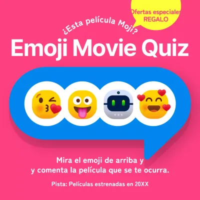 Una campaña de trivial de emojis rosa picante y kitsch
