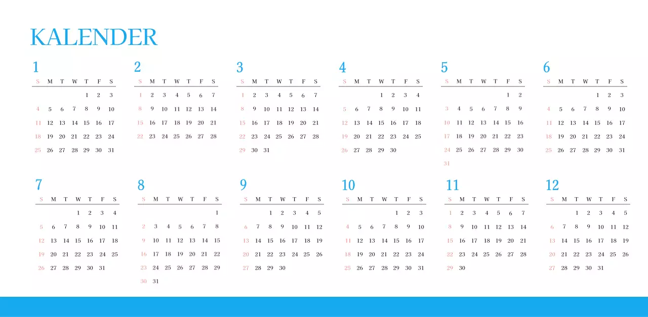 Blaues modernes Konzept Kirchenkalender