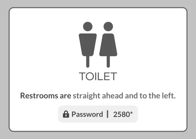 Grey Minimal Restroom Information Poster