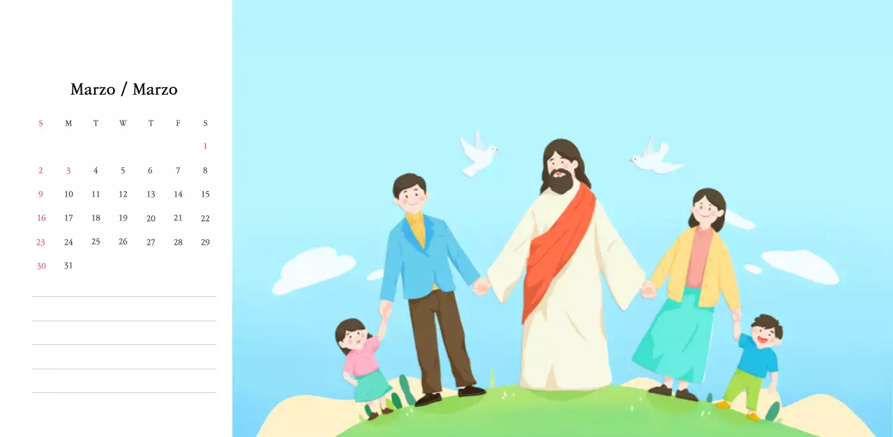 Colori caldiChiese con simpatiche illustrazioni