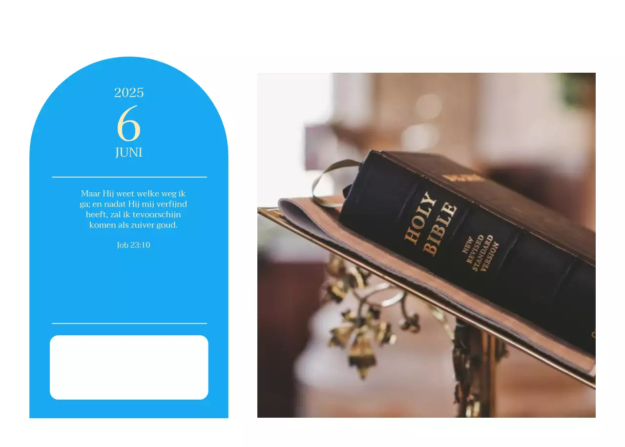 Blauw modern concept kerkkalender