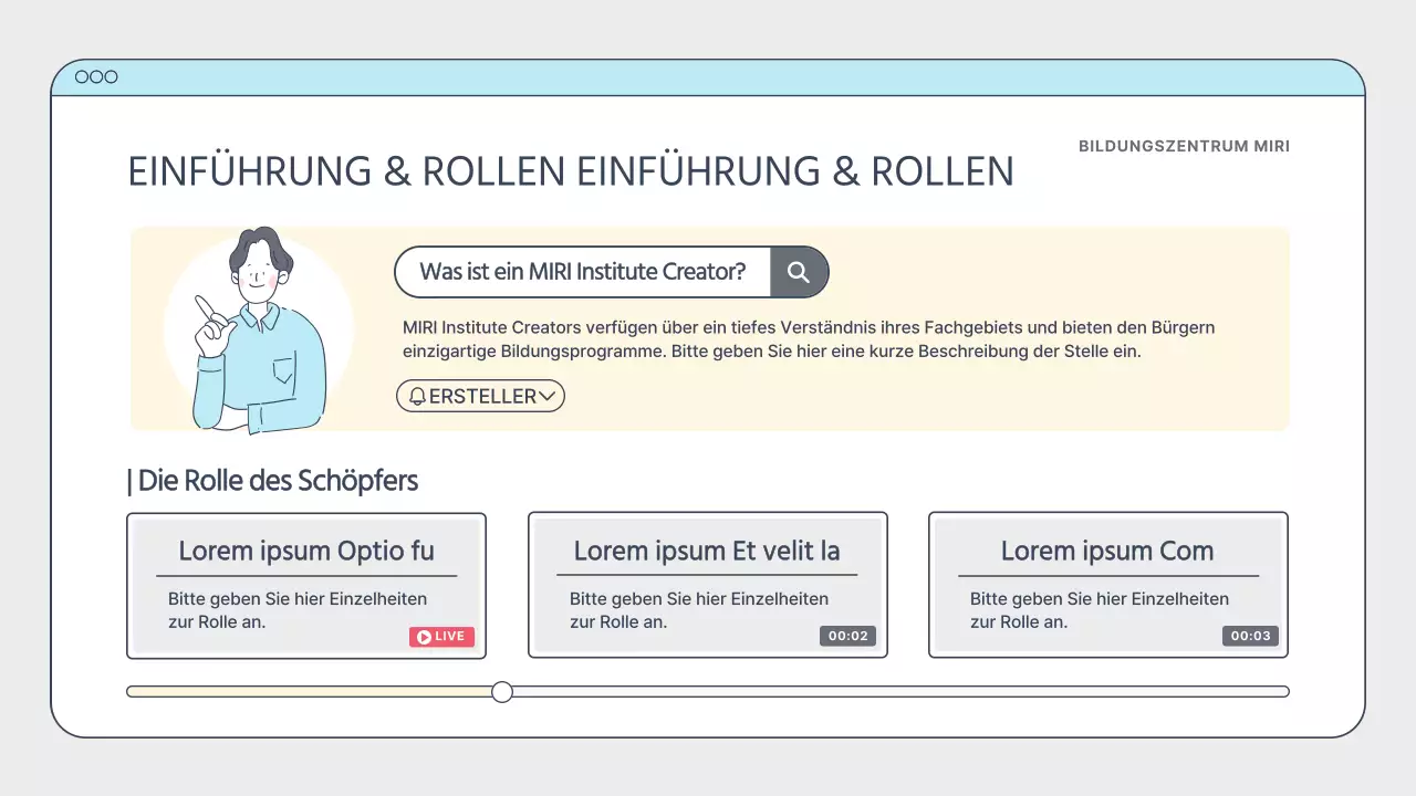 Einfacher weißer und hellblauer Creator-Trainingsleitfaden