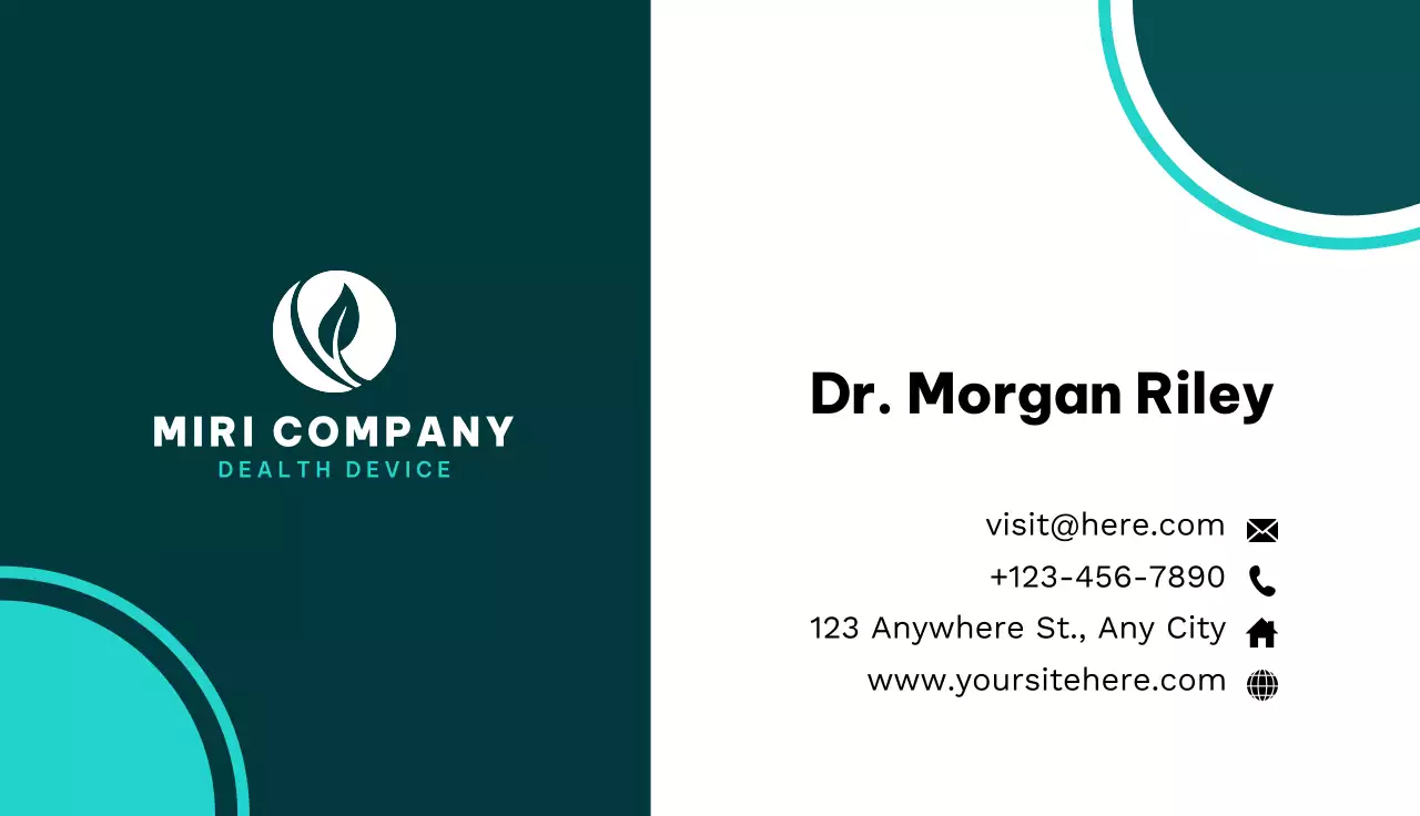 Teal Modern Business Card