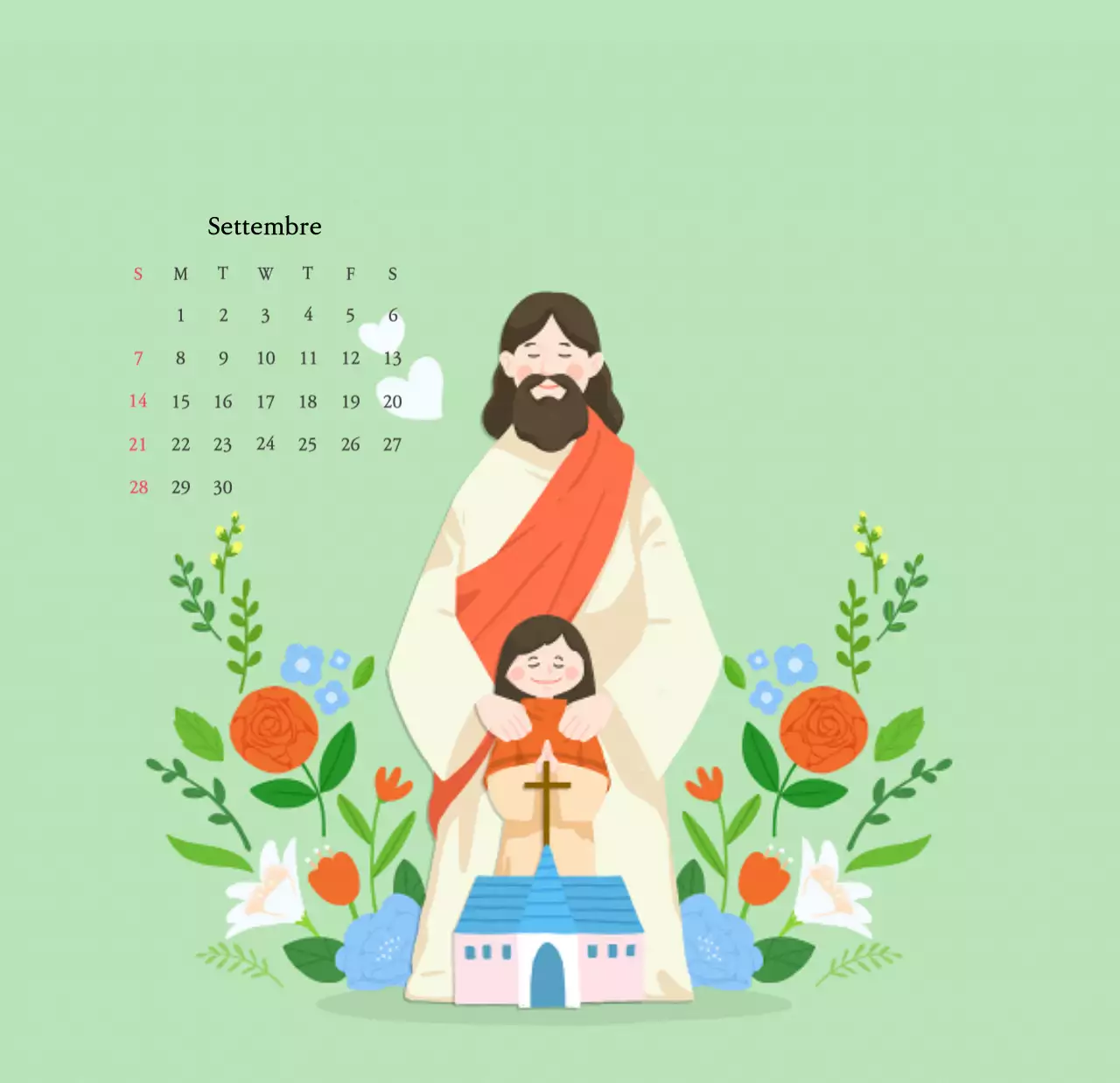 Colori caldiChiese con simpatiche illustrazioni